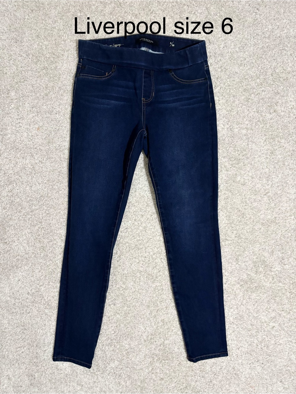 Liverpool Dark Indigo Denim Legging Jeans Size 28